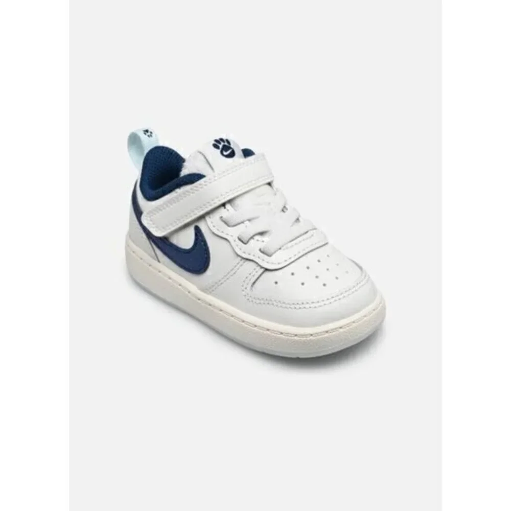 Nike Court Borough Low 2 Se Sneakers Boys Size 10 (Tdv) White Blue Dog Paw